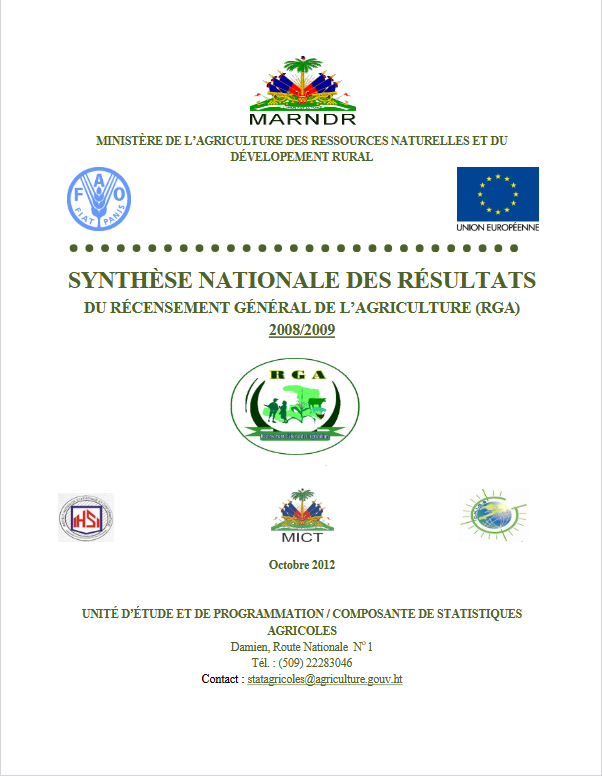 Couverture de Synthèse nationale des résultats du Recensement général de l’agriculture 2008/2009